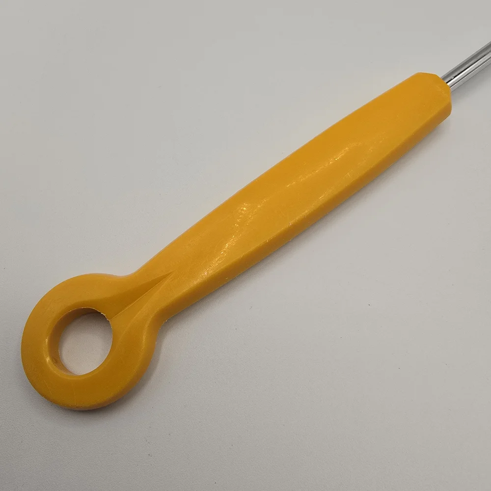 Vintage Long Handled Slotted Turning Spatula with Yellow Handle, Approx. 16.5